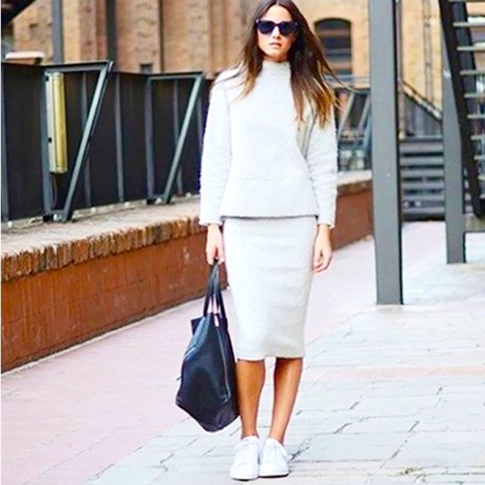 COS Cob Angora Pull on Midi Skirt